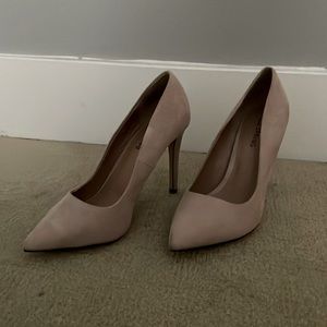 Call It Spring tan suede heels